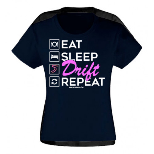 EAT SLEEP DRIFT lány póló, sötétkék EAT SLEEP DRIFT lány póló, sötétkék